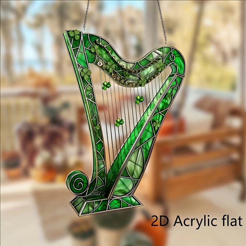 

's Day Acrylic Ornament - 5.1x8" Green & Glass-style Window Decor, Irish For Home, Office, Garden, And Porch - Perfect Gift Idea, , Door Decor