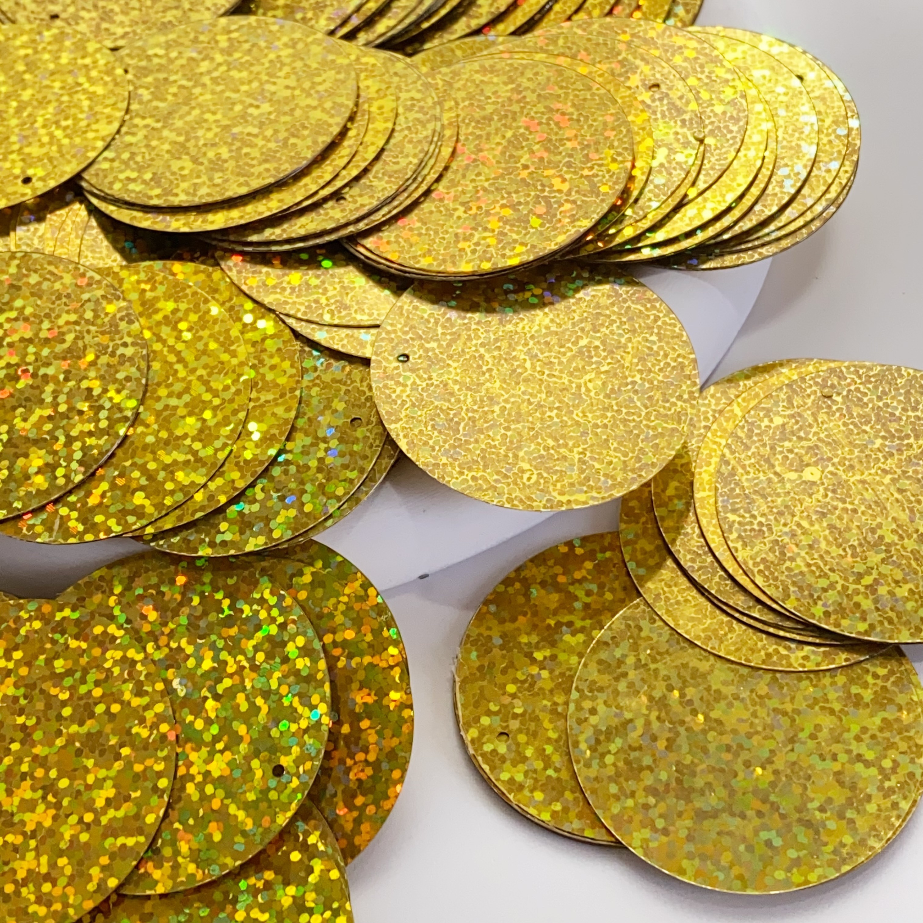 Pieces Of Round Edge Hole 40mm Laser Bright Sequins Accessories, Hand- Clothing Decoration Materials, Wind Chime Shiny Sequin Background Wall Decoration