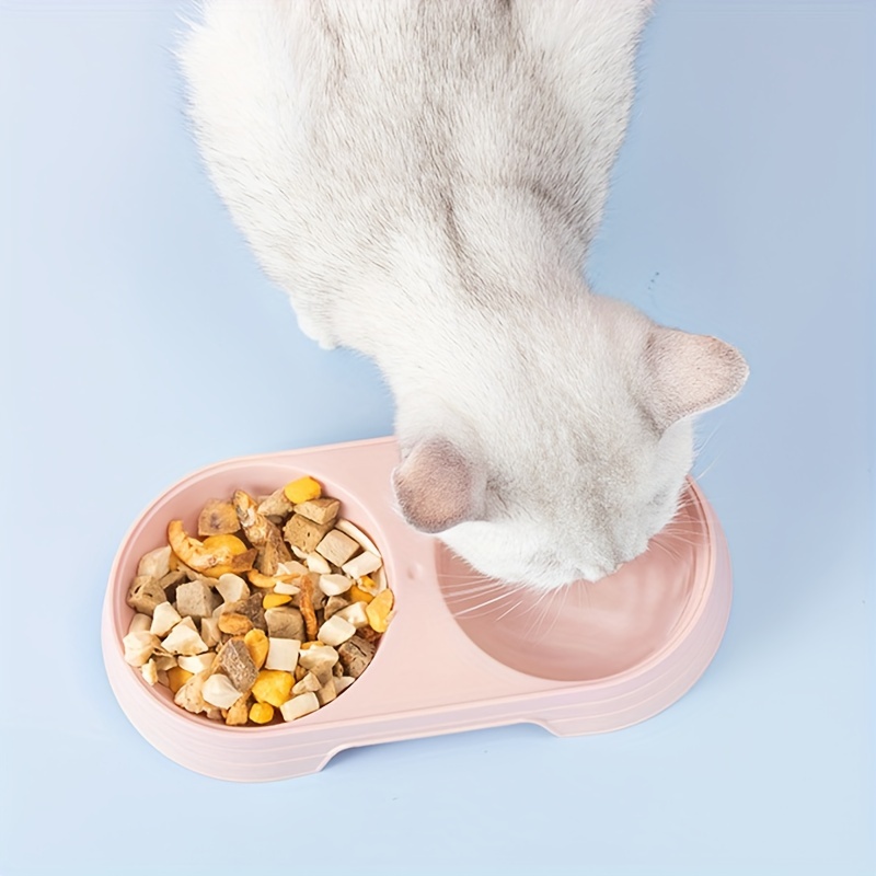 

1pc/2pcs Double Bowl Pet Feeder For Cats, Convenient Food And Water Dispenser For Your Friend