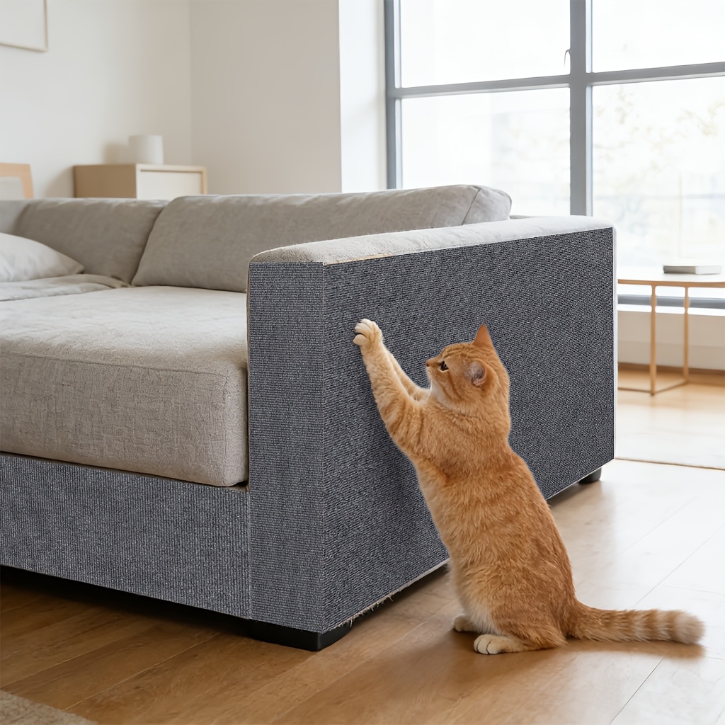 TEMU Planche à gratter pour chat d'intérieur, tapis à gratter auto-adhésif pour chat, grattoir pour chat durable, grattoir pour chat multifonctionnel