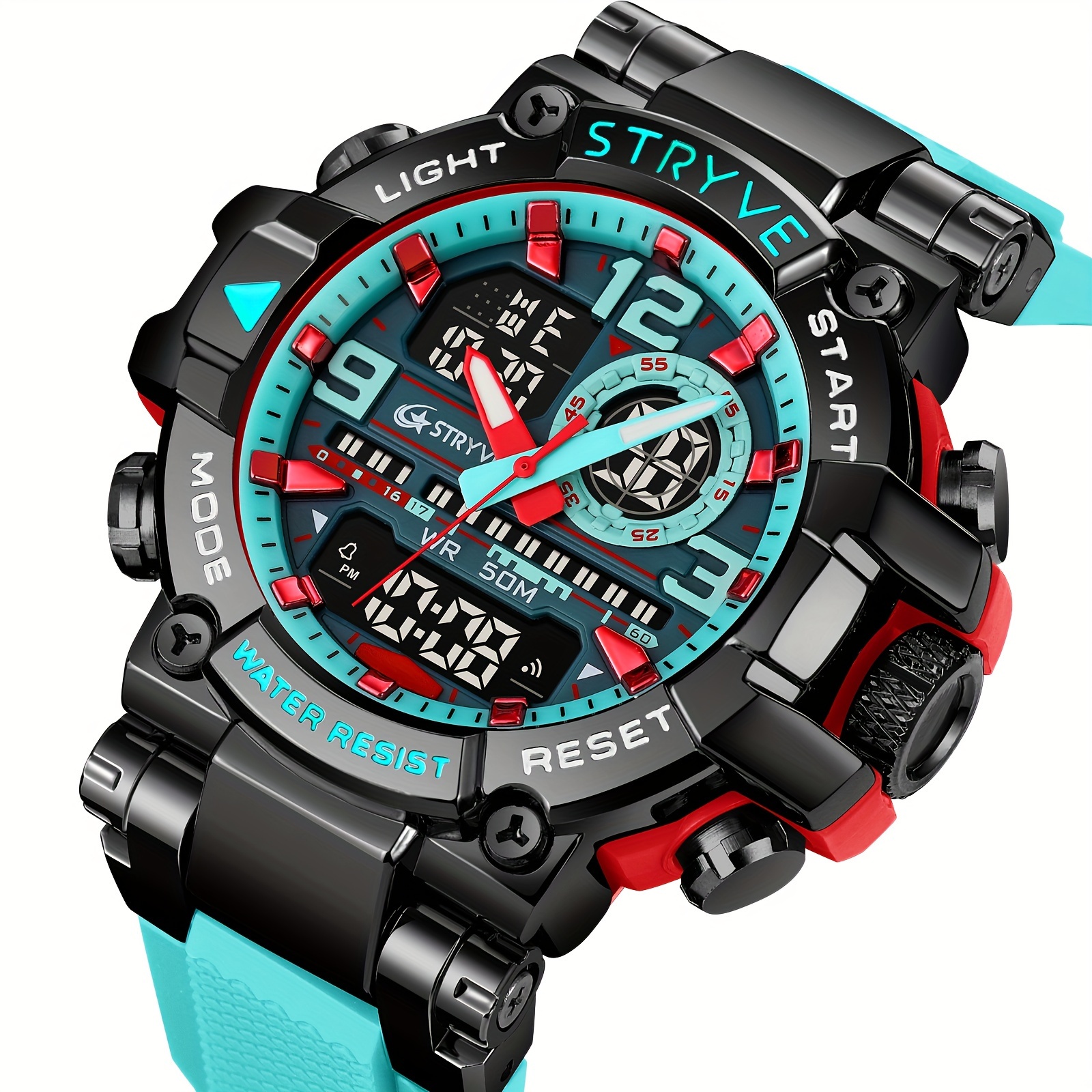 

Stryve Men's Waterproof Auto Date Sport Digital Wrist Watch