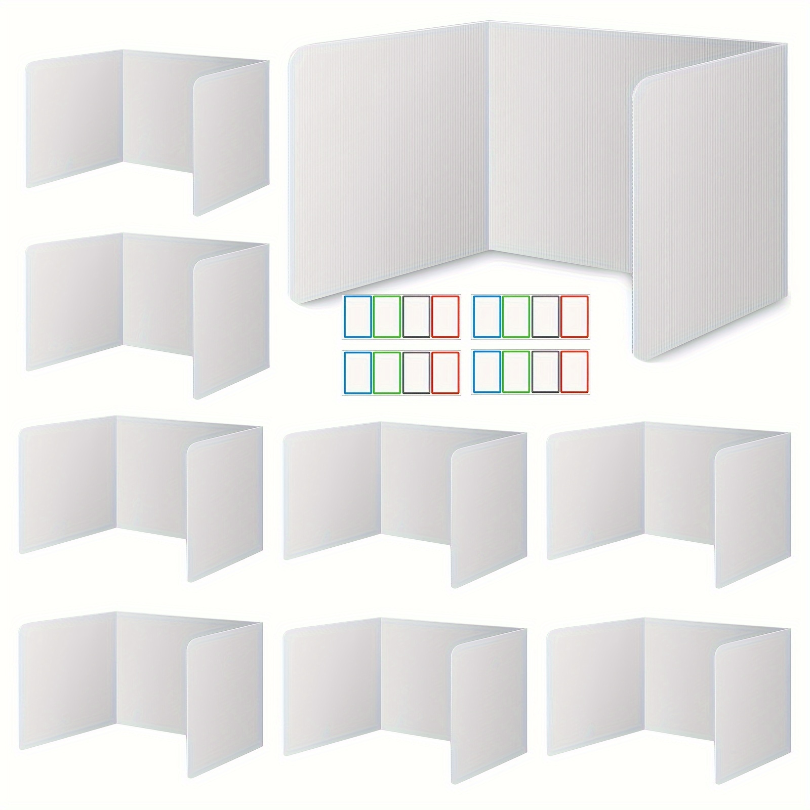 Image of Set Of 8pcs Sturdy Plastic Privacy Screens And Desk Dividers For Educational And To Enhance Concentration And Interruptions