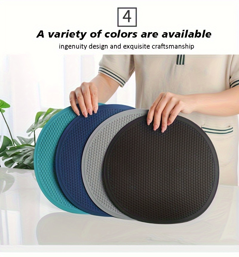 1 3pcs round honeycomb silicone placemat anti scalding non slip mat heat insulation pot mat silicone dining table mat kitchen stuff kitchen accessories home kitchen items details 4