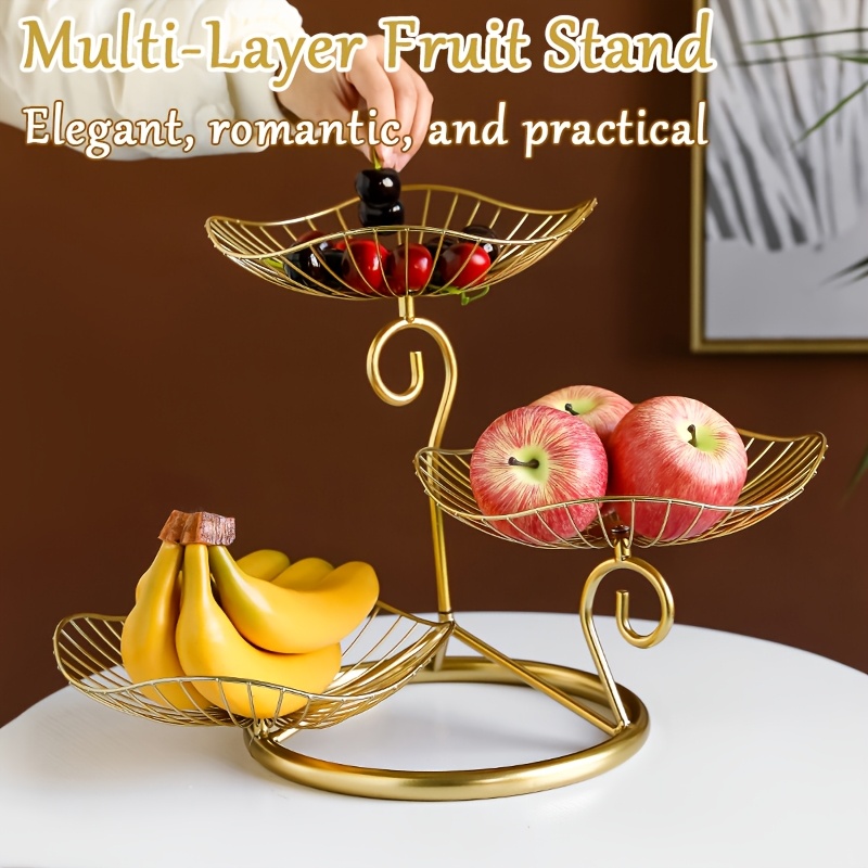 TEMU 1 présentoir à fruits multi-niveaux en fer, panier à fruits pour table basse, organisateur de fruits et de collations, plateau de service pour