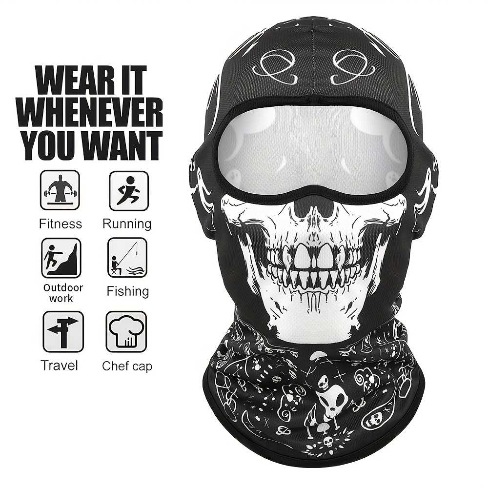 TEMU Masque de cyclisme universel , coiffure tendance à l'extérieur, impression numérique, bandana magique d'Halloween, sports de ,
