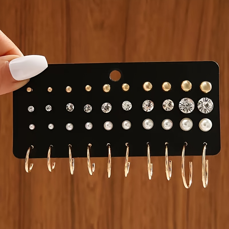 TEMU 40pcs Earring Set, Women's Vintage Minimalist Stud Earrings, Versatile Daily Ear Accessories, Suitable For Daily Wear, Women's Accessories, For