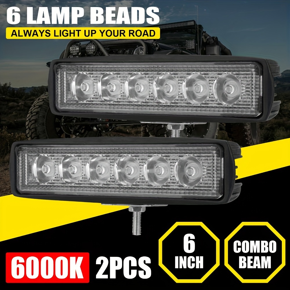 

2x 6inch 36w Light Bar Spot Pods Fog Lamp Offroad Suv Atv Driving Truck