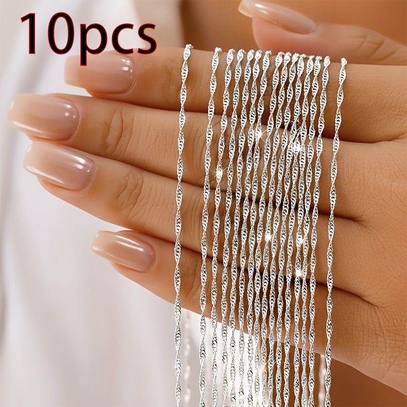 Image of 10pcs Sturdy And Durable -link Hip-hop Necklace, Made Of Steel That . Unisex Design Suitable For . Stone Pendant Necklace, Stylish For Daily Wear