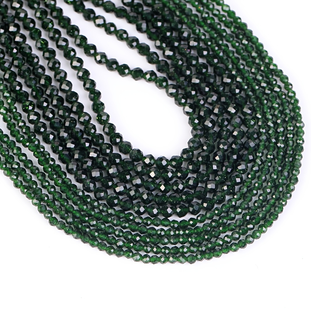 

15" Strand Of Natural Green Beads, 2mm-4mm, For Making, Bracelet & Necklace Crafting Accessories