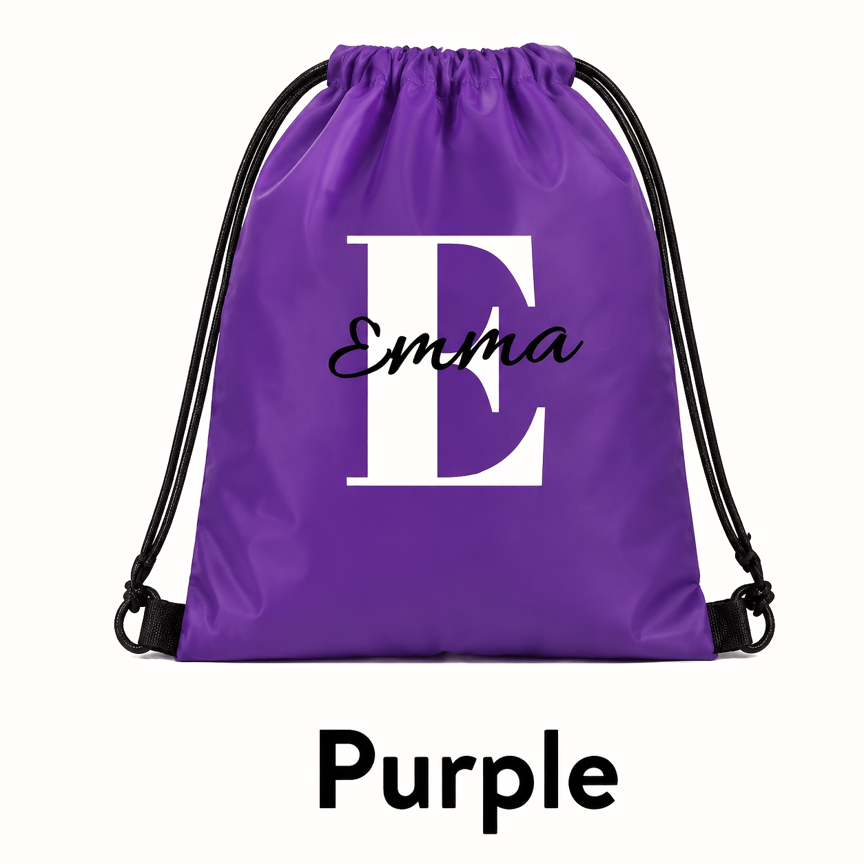 TEMU Personalized Drawstring Sports Backpack, A Lightweight Drawstring Printed With Your Name And Initials For A Unique, . Made From Durable