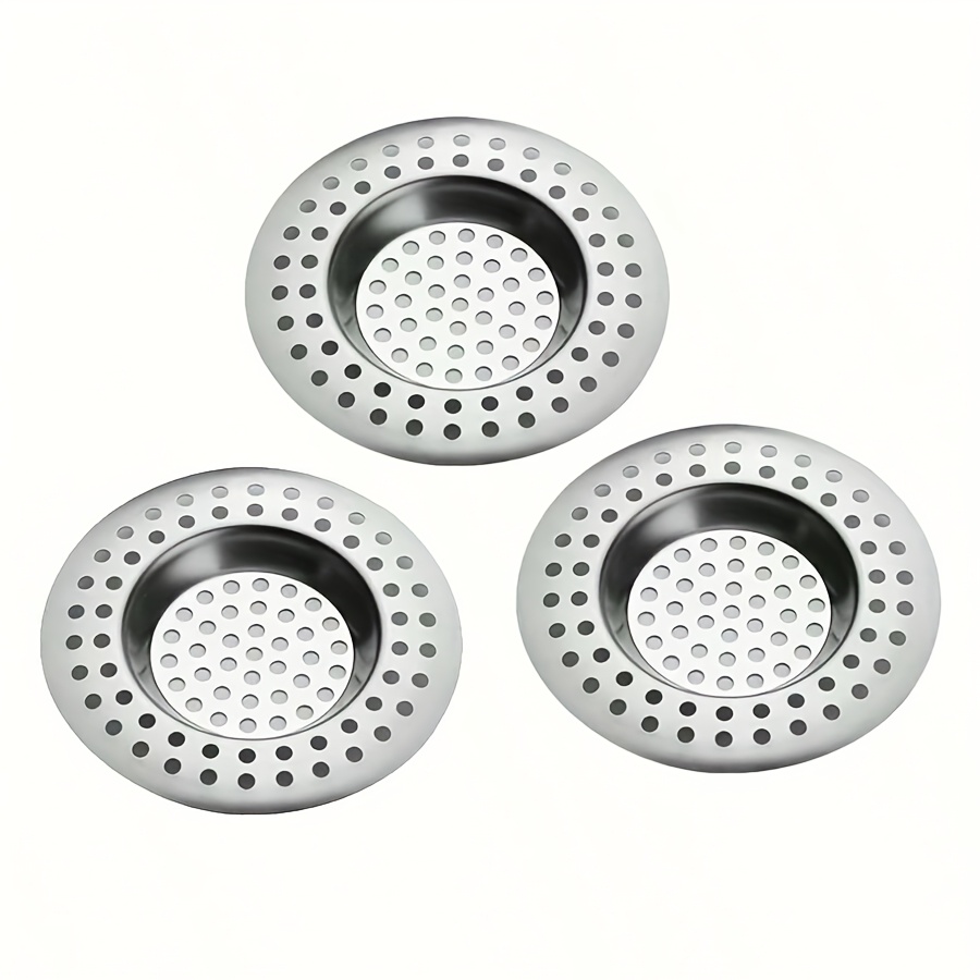 3 komada set čeličnih sita za kuhinjski sudoper, standardni zaštitnik odvoda za hvatanje  /hrane, set poklopaca za odvod, pogodno za kupaonicu, kuhinju, tuš