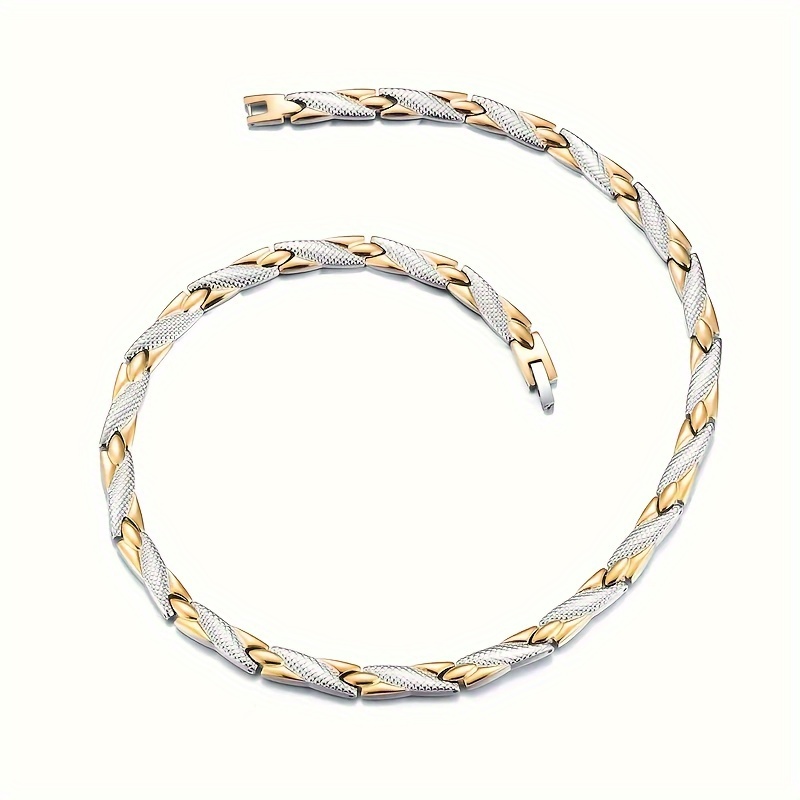 Titanium Steel Men's Necklace with 44 Round Convex Points