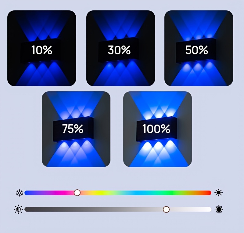 2pcs RGB 7-color Wall Light Battery Powered Degree Bedroom Corridor Living Room Decoration Creative Seven Color Gradient Dimming Night Light
