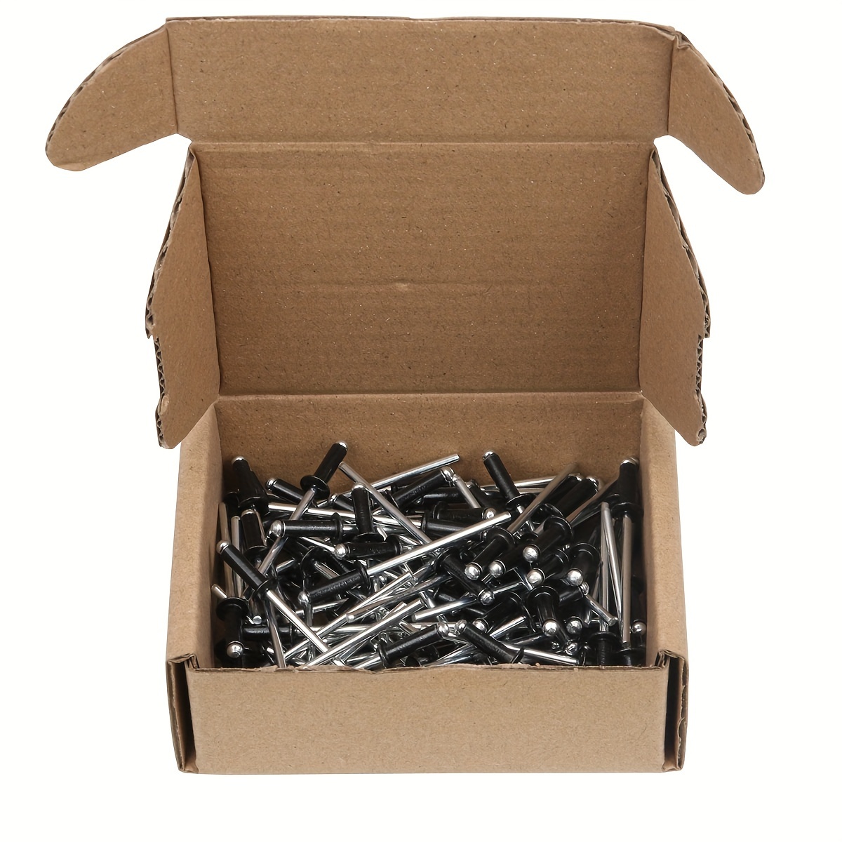 100pcs Of Bagged 1/8" X 3/8" Blind Rivets, Black, 3.2 X 10mm Spring Rivets Airplane Box