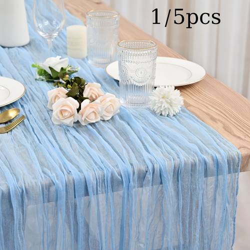 1pc 5pcs light blue bohemian cheese table soft gauze dinner flags and minimalist weddings bridal showers and holiday decorations