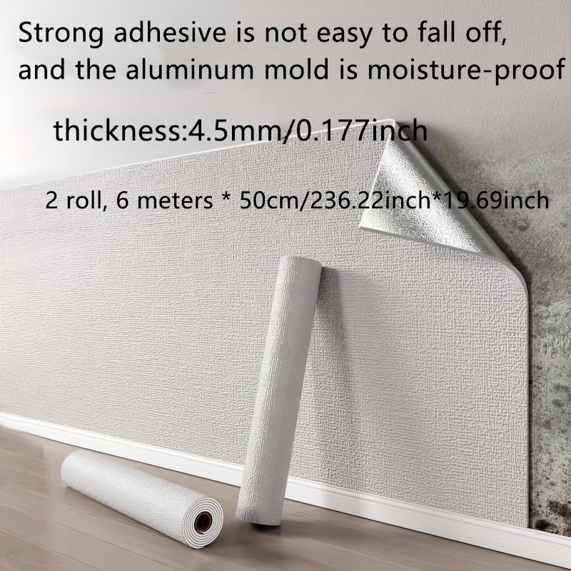 Image of 1 Roll/2 Rolls 4.5mm Ixpe Textured Wallpaper, Thickened Anti-penetration Sound Insulation And, Self-adhesive Free Cutting, Suitable For Indoor Rooms, Dining Rooms, Music Rooms, Hotels, And Bars