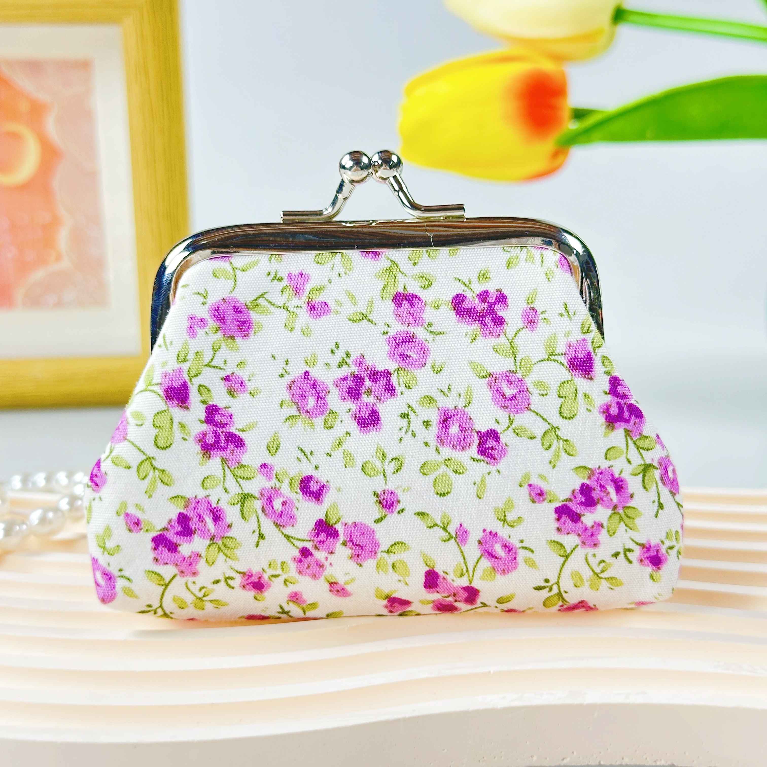 

1pc Small Floral Coin Purse, Mini Coin Storage Bag