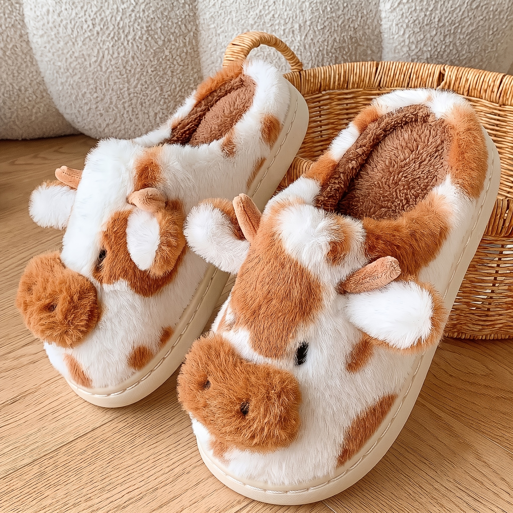 TEMU Sigujk Women's & Unisex Print Mules - Thick Sole Warm Round Toe Slippers Suitable For Home, Winter, - Wear, Wide Size Indoor/outdoor Footwear