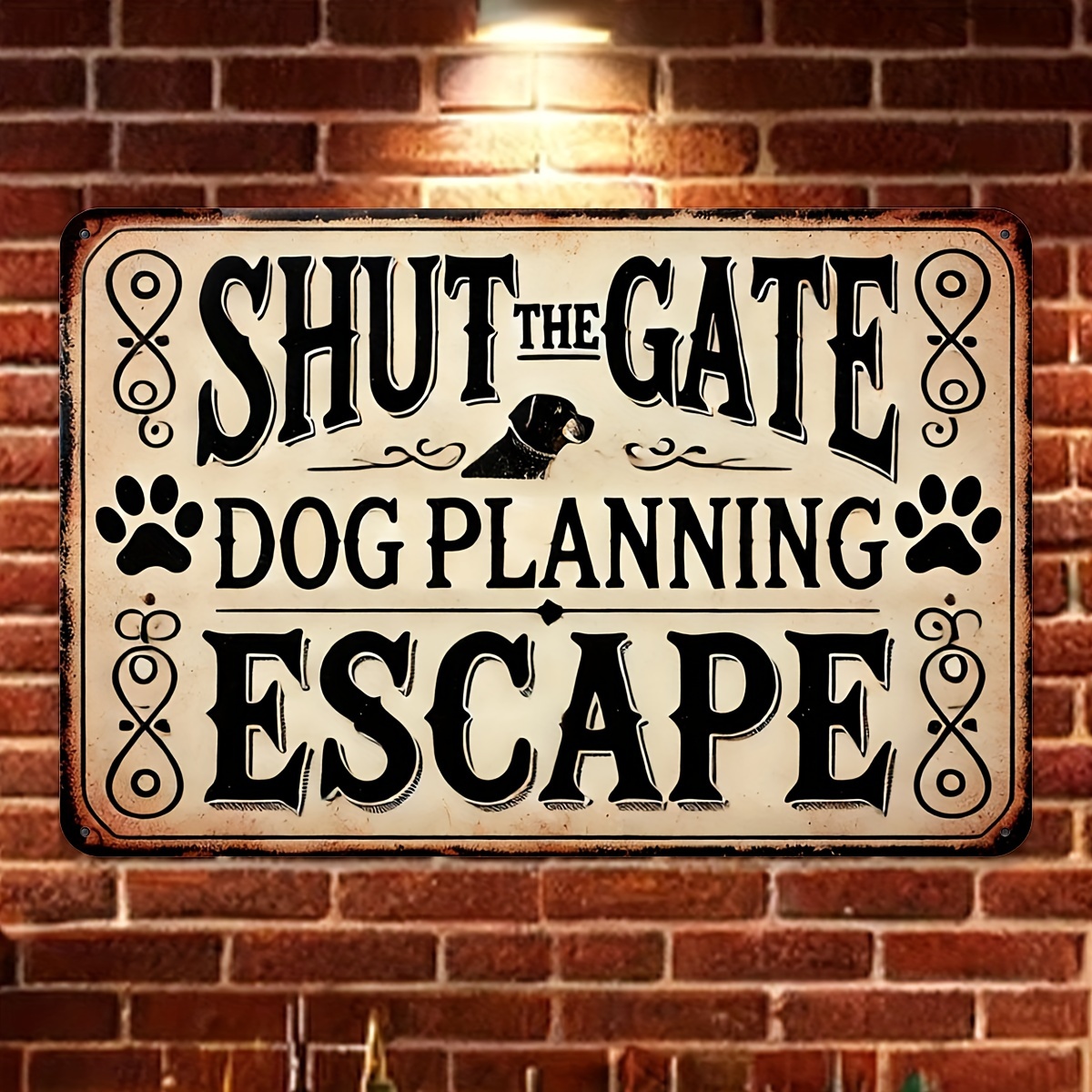 

Shut , Dog Escape Alert" - Vintage Aluminum Sign For Home, Garage, Kitchen, Bar Decor | Waterproof & Dustproof | Perfect Gift For | 8x12 Inches