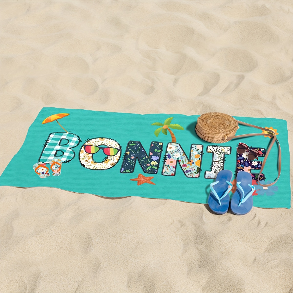 Asciugamano mare in microfibra personalizzato con nome_voghion.com