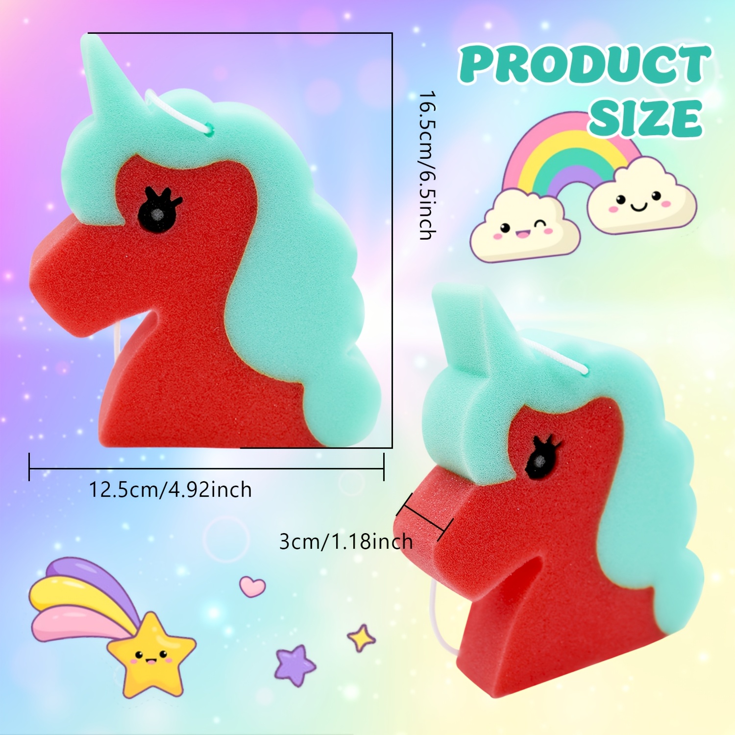 3pcs Cartoon Bath Sponges for Gentle Body Scrubbing