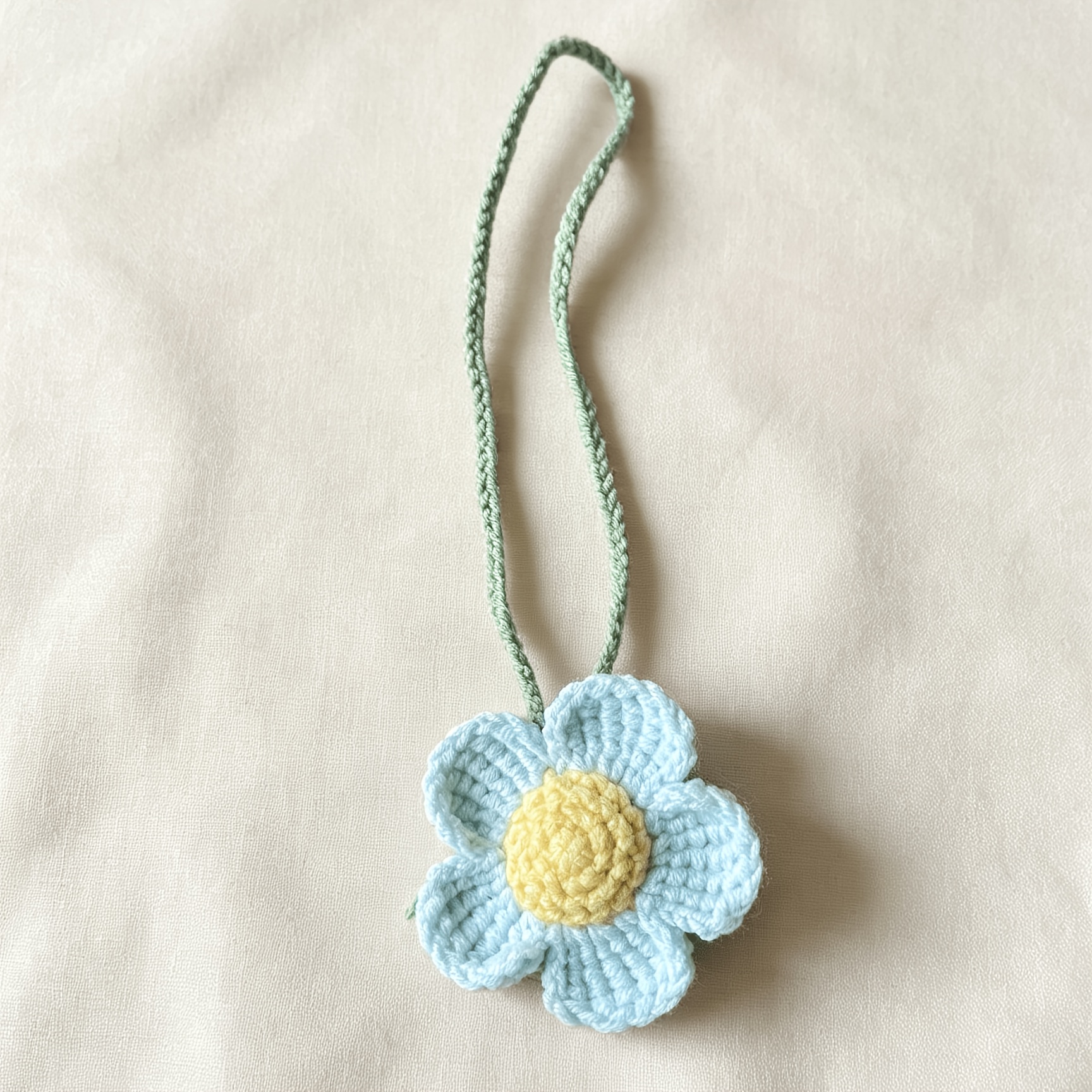 Handmade Crochet Flower Pendant for Bag Charms