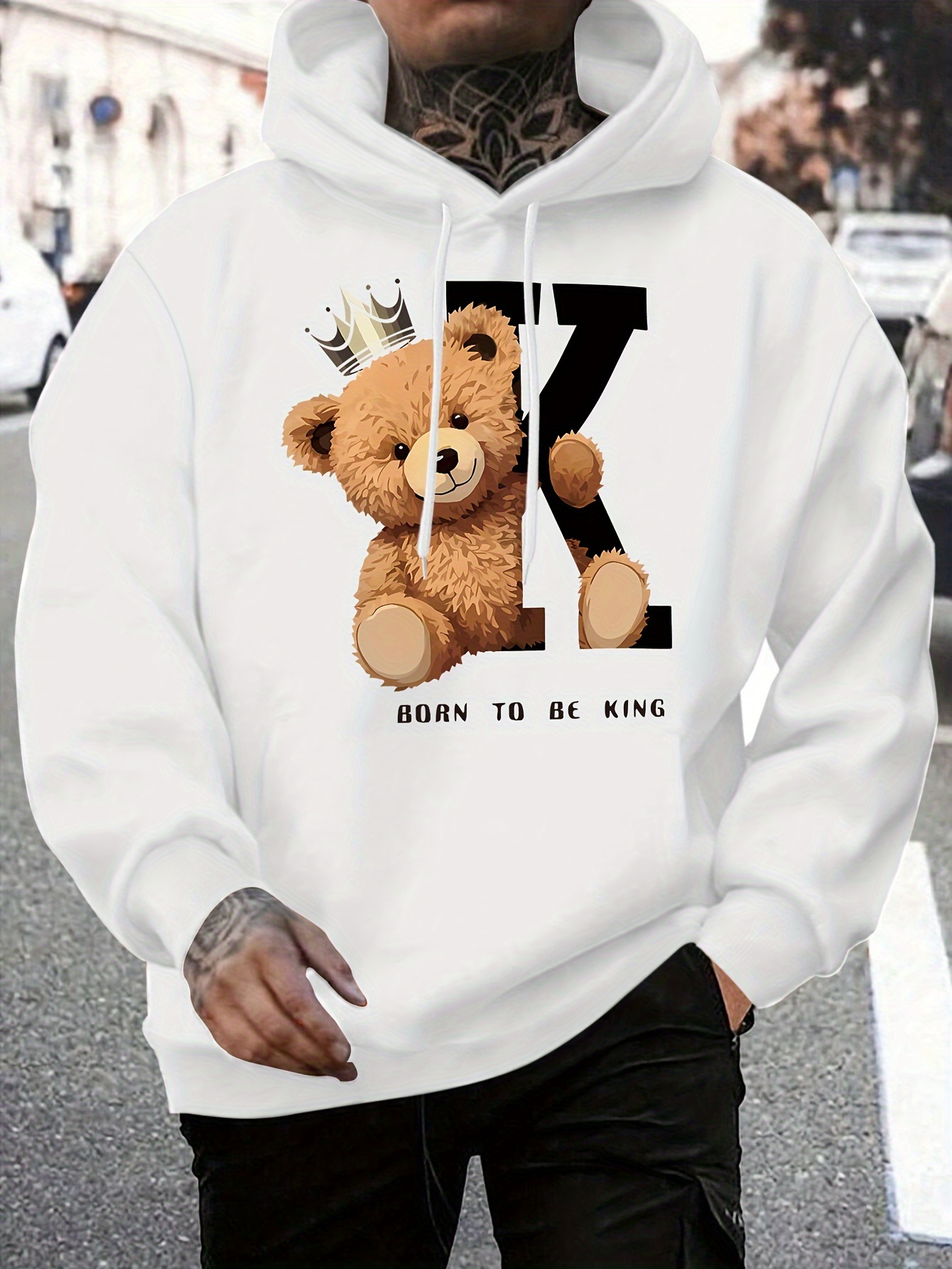 mbdmbd unisex casual hoodie teddy bear print 100% Temu United