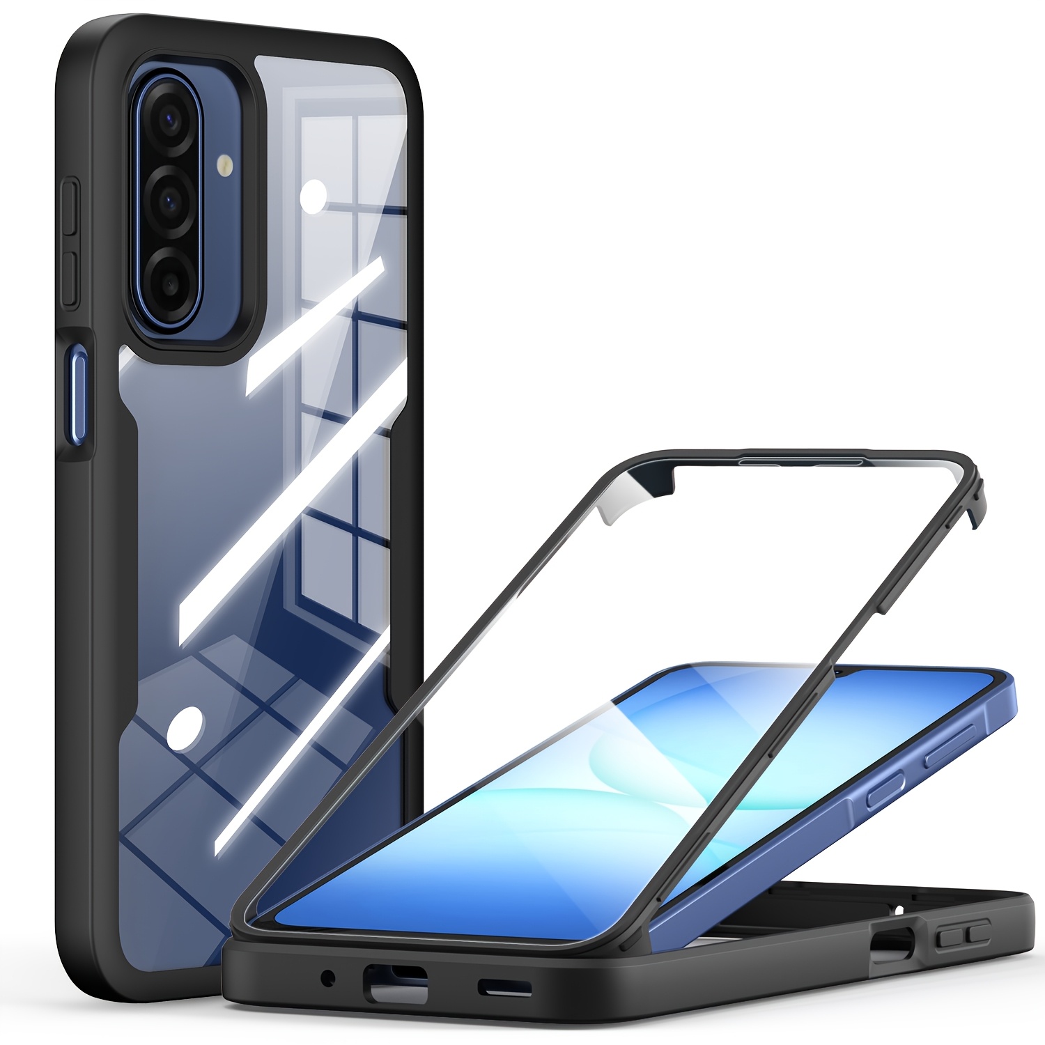 TEMU Phone Case: For For Galaxy A15 A16 A17 A36 A37 A56 A57 5g Only Full Case Shockproof Rugged Phone Cover Built-in Screen Protector