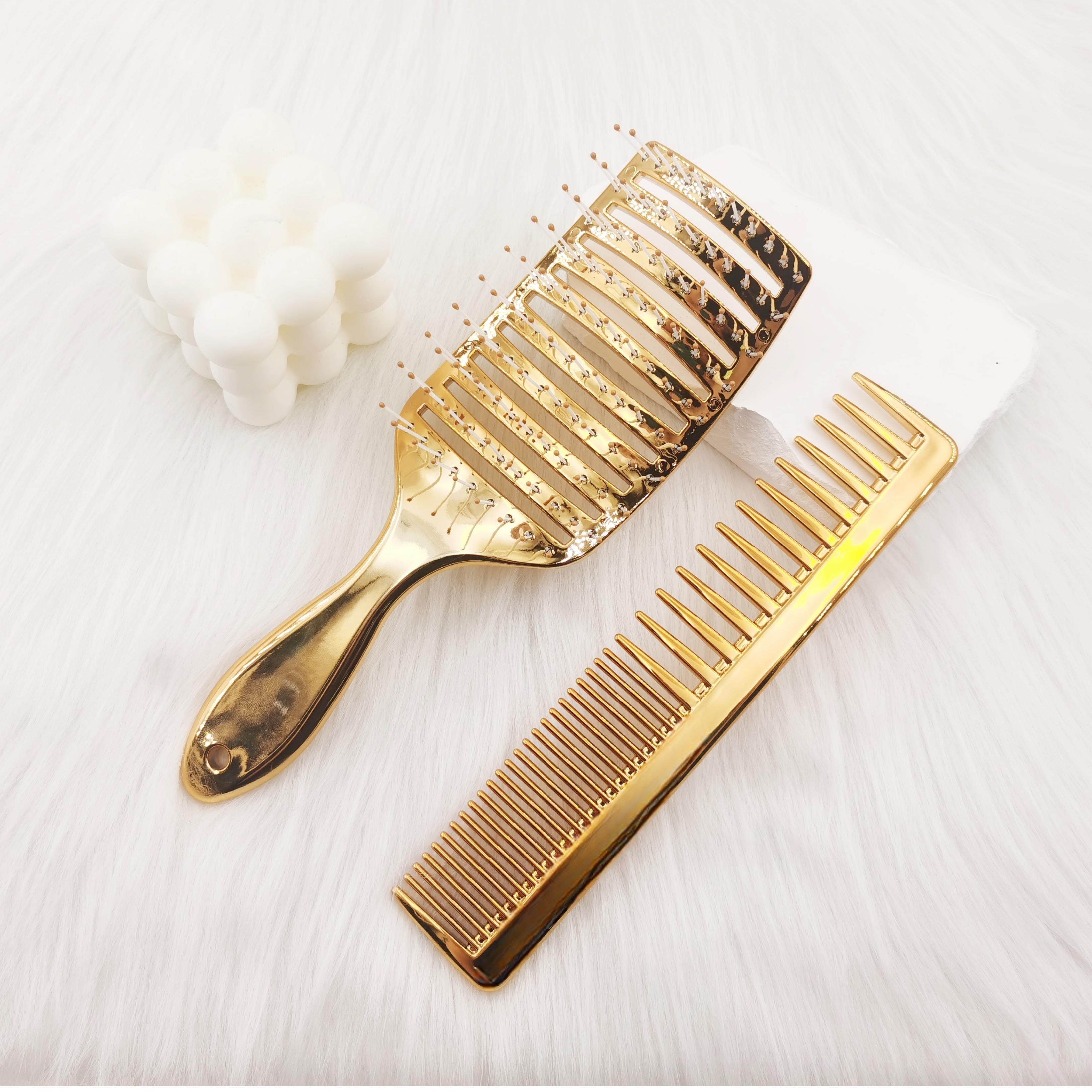 

Set Of 2 Hair Combs, Hollowed-out Hair Comb, Anti-static Hair Comb. Stylish Lacquered New Model! Easily Create Fluffy Styling, Delicate Ribbed Design, A Must-have For Hair Comb Enthusiasts