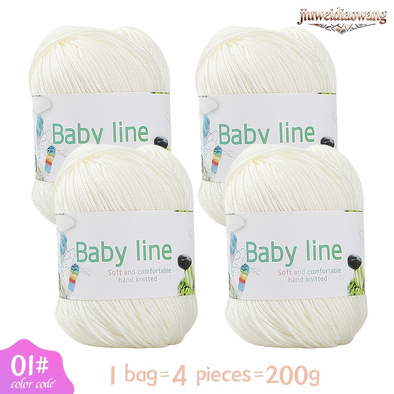 E-shop 4er-Pack Weiches Acrylgarn zum Stricken | Ideal für warme Herbst-Winter Mode Pullover, Mützen, Schals, Mäntel, Tücher, Handschuhe, Jacken - 200g