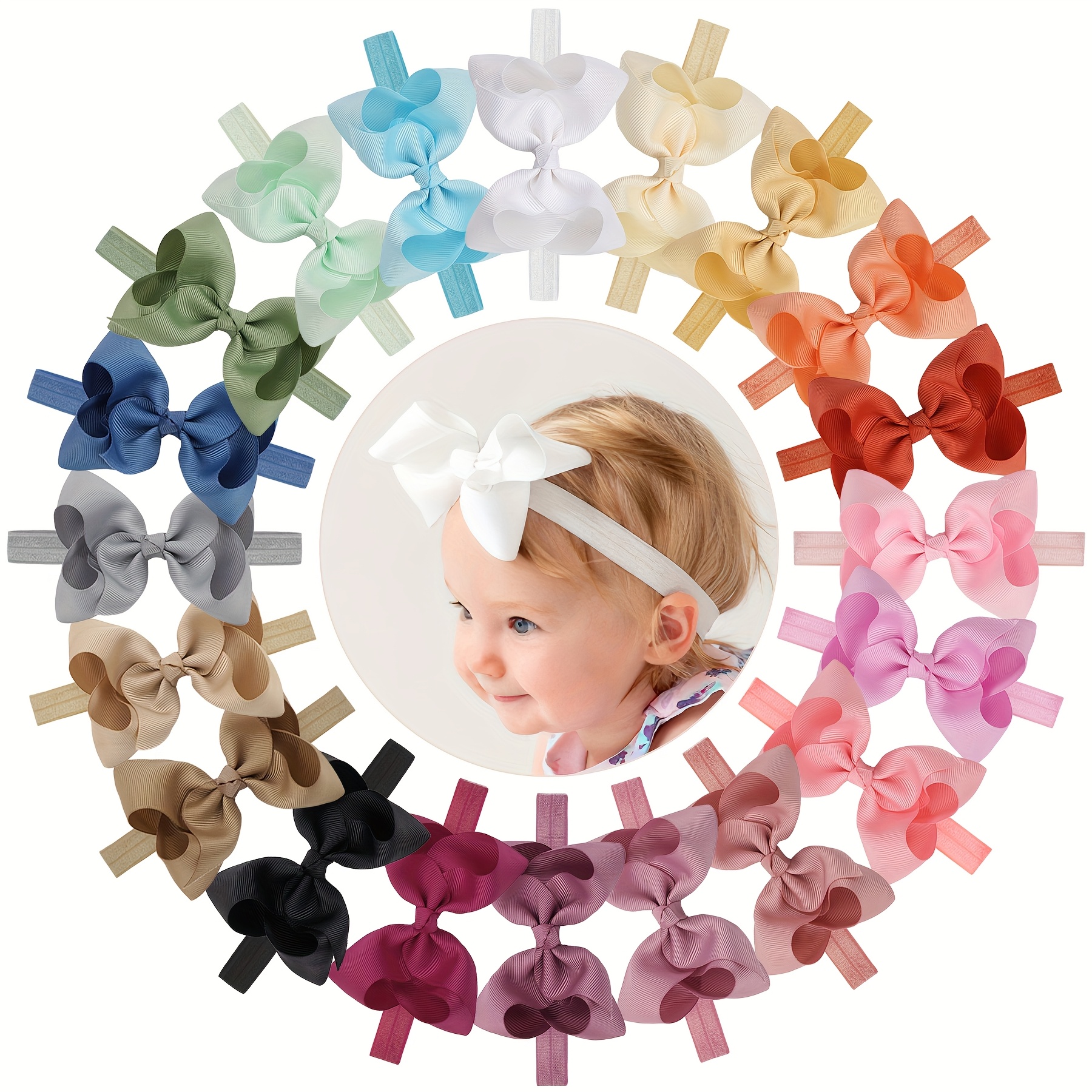 

20 Colors 20pcs Bow Hair Ties 4inch Bow 's Hair Ties, Suitable For Fixing Hairstyles, Head Decoration