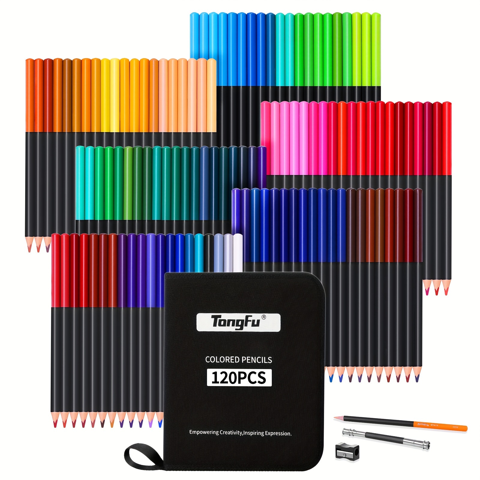 

Tongfu 72/120 Color Pencil Set, 72/120 Colored Pencils For Adult Coloring Books, Coloring Pencils For Sketching, Shading, Blending, Drawing Pencils For Adults Beginner, Artist Coloring