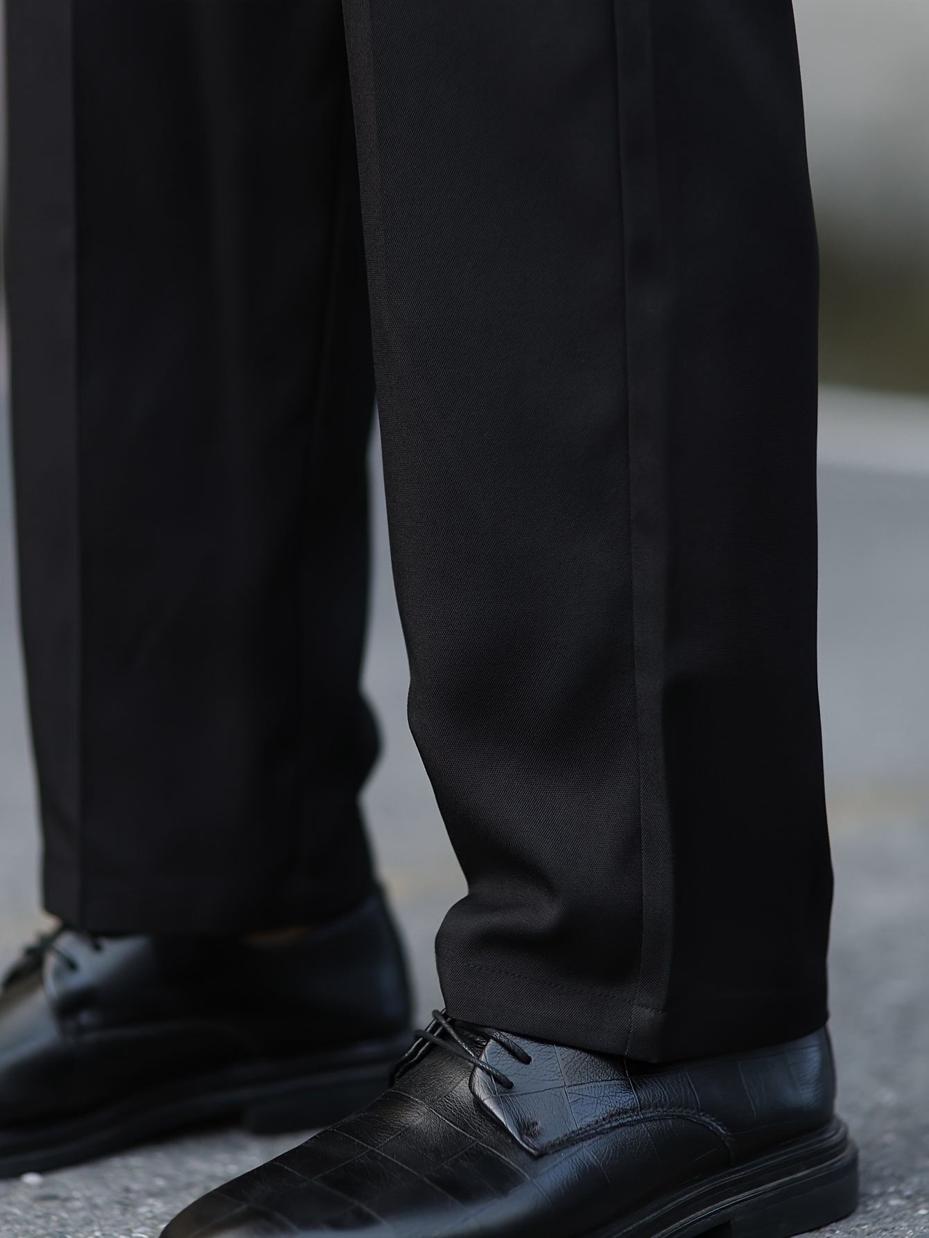 Men's Classic Straight-Leg Suit Pants with Decorative Back Pockets, Polyester, Non-Transparent, Solid Color, All Seasons, Formal Attire|Sophisticated Style|Tailored Fit