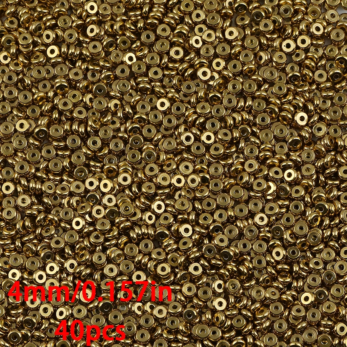 E-shop 40/100 Stück Flache Runde Spacer Perlen Dekoration Lose Perlen - Halsketten Material Pack Zusätze