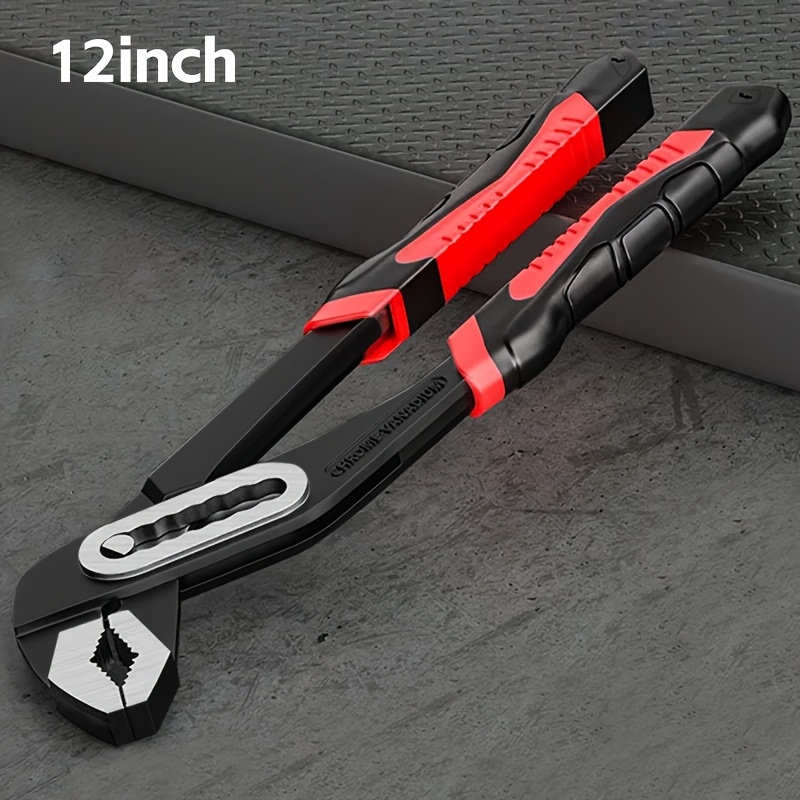 TEMU 1pc Pump Pliers Adjustable Heavy-duty 8 Inch, 10 Inch, 12 Inch Wrench-type Pipe Pliers Wide Jaw Adjustable Wrench Tool Large Mouth Pliers
