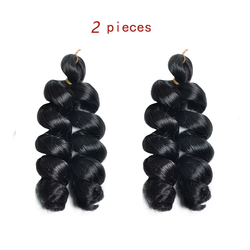 TEMU 2pcs 10" Boucles Ondulées Crochet - Extensions de Cheveux Synthétiques Polyvalentes pour Femmes, Idéales pour les Fêtes, Festivals de Musique &