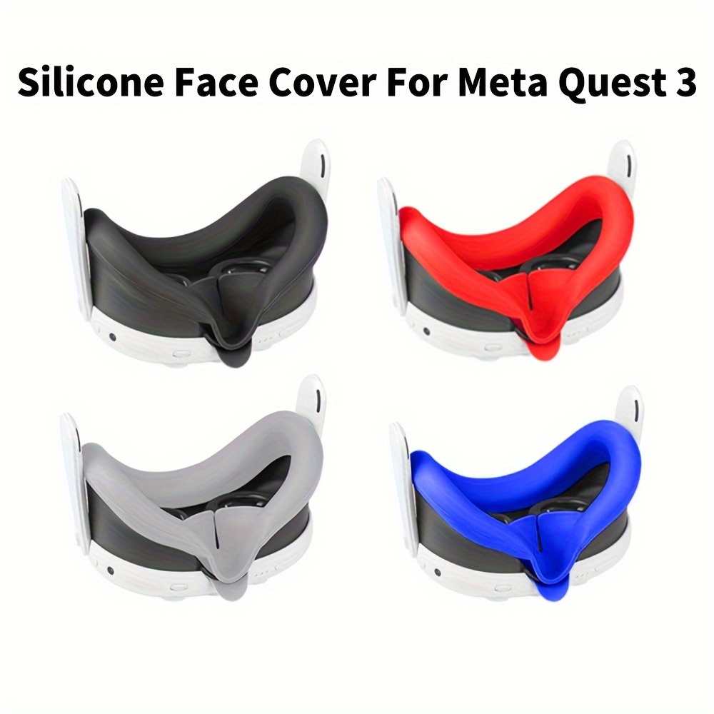 Meta Quest  3用の4色の柔らかいシリコン製フェイスマスク、防汗、耐落下、耐傷、防水フェイスカバープロテクター、洗えるVRシリコン保護、ゲーム体験を向上させます