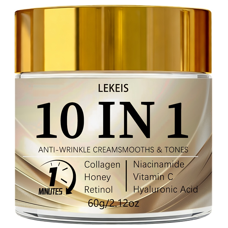 10-In-1 Instant Wrinkle Cream, Firms And Lifts Sagging Skin, Smooths Fine Lines And Wrinkles, Brightens Skin Tone, Makes Skin Look Younger, Restores Youthful Radiance, Gentle Non-Greasy Texture, Quick Absorption, Contains Collagen - Image 4