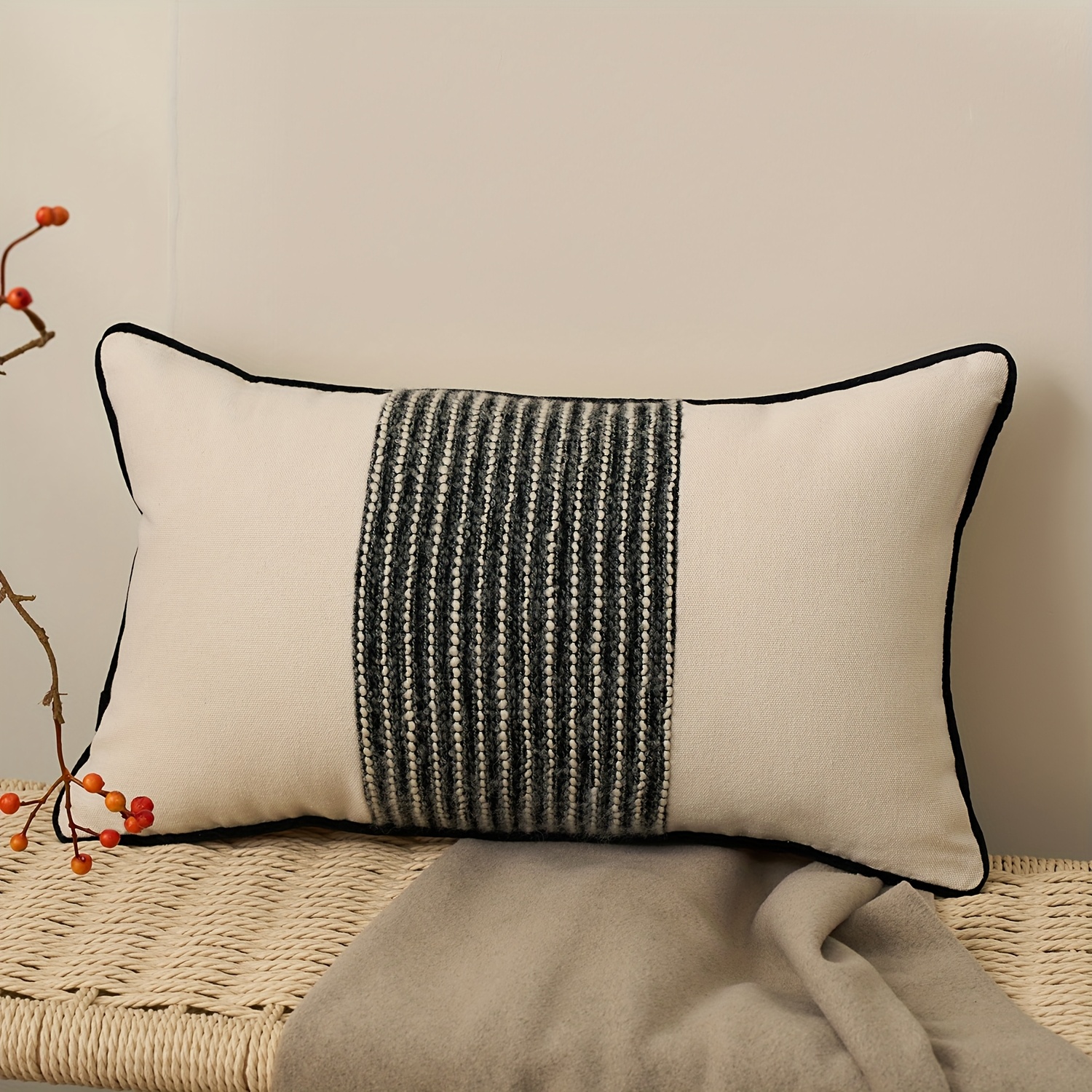 TEMU 1 Housse de coussin de tuyauterie attachée, Housse de coussin tendance, Housse de coussin de vie facile, Housse de coussin adaptée , chambre à