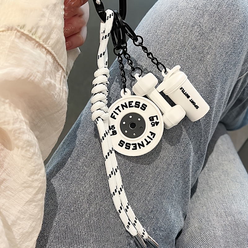 TEMU Llavero de Gimnasio a con Cuerda, Nuevo Colgante de Moda para Bolsos, Pesas y Kettlebells, Adorno para Bolsos