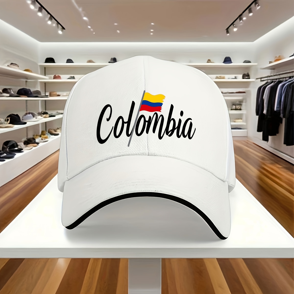 TEMU 1pc, Gorra de béisbol ajustable con de Colombia, Sombrero estampado para mujer, Sombrero para para hombre "Colombia", Regalo ideal para viajes,