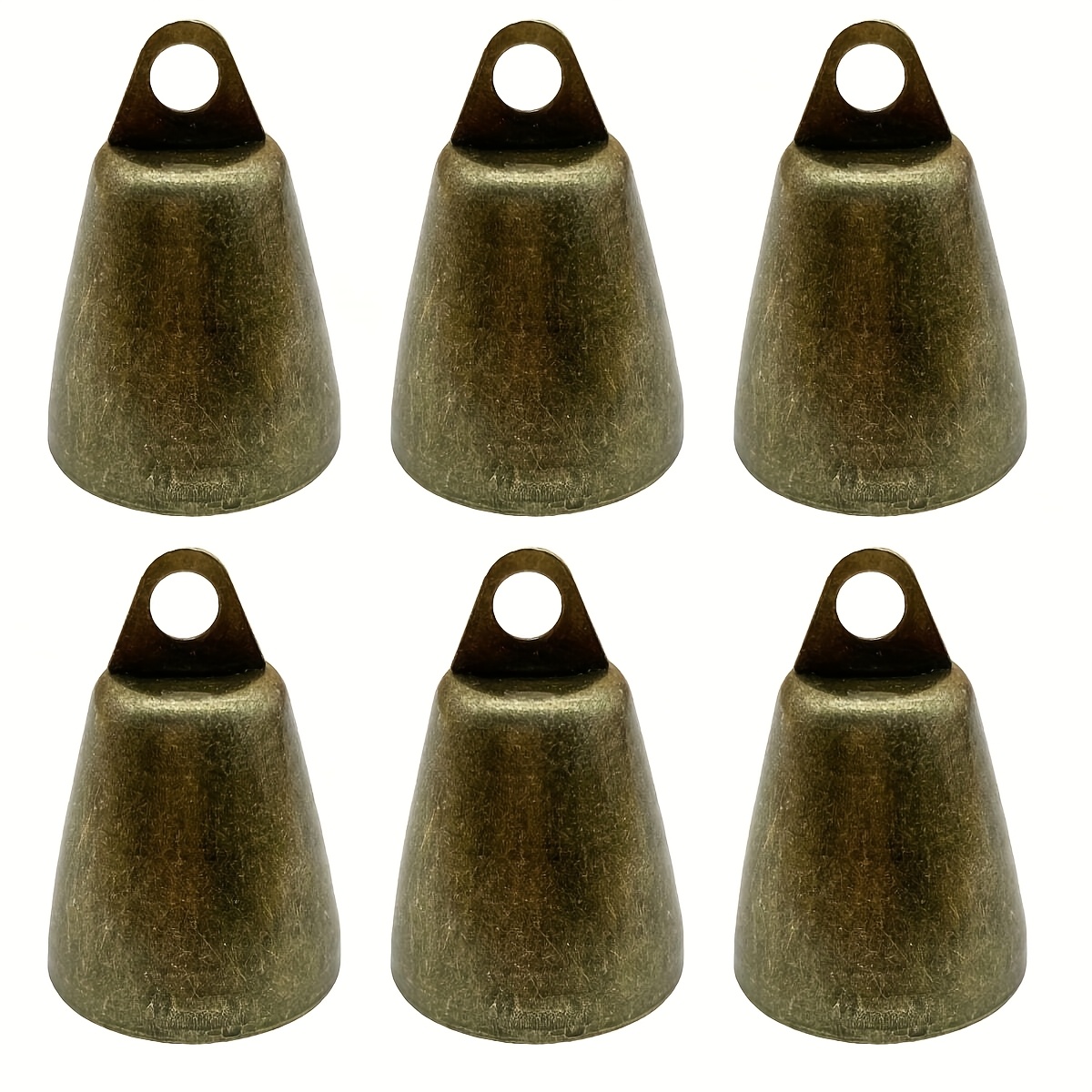 E-shop 6/12 Stk. Vintage Metallglocken – Hängende Glocken, klarer Klang, langlebige Metallkonstruktion, geeignet für Weihnachts-, Halloween-, -,