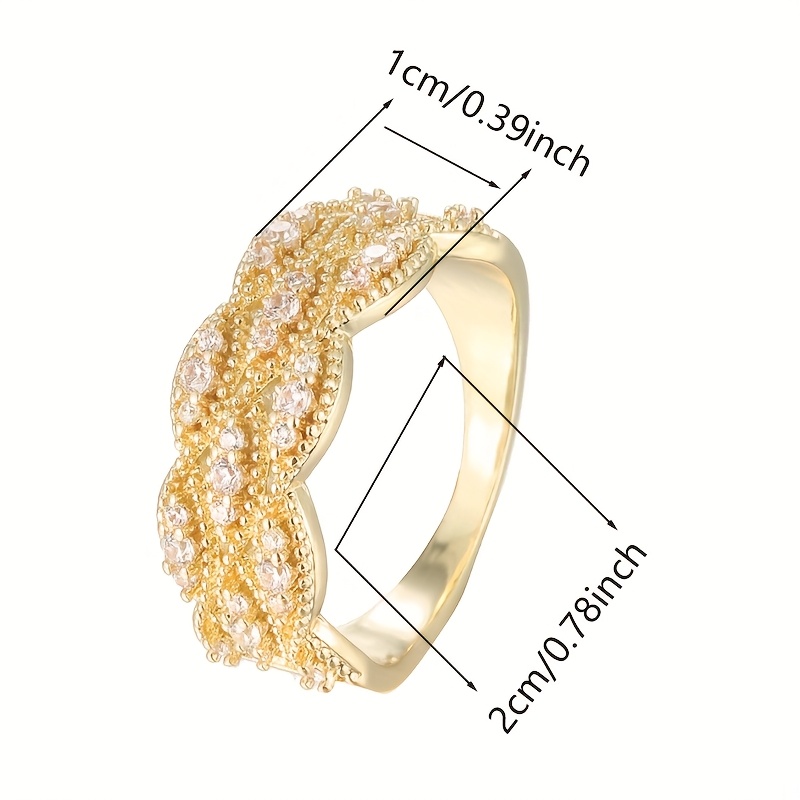 Golden Plated Geometric Ring with CZ Accents