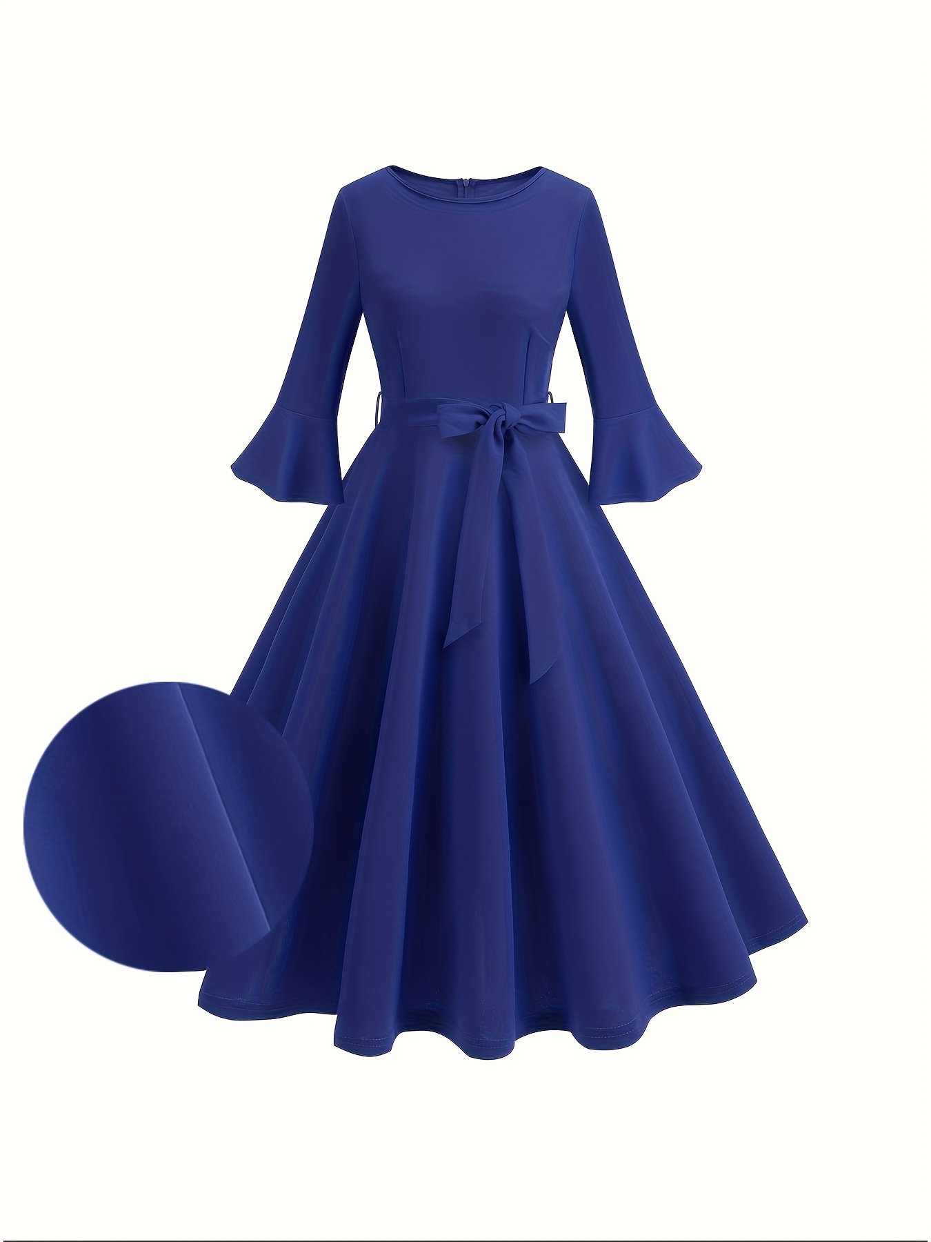 elegant vintage style womens party dress belt long bell - Temu United  Kingdom