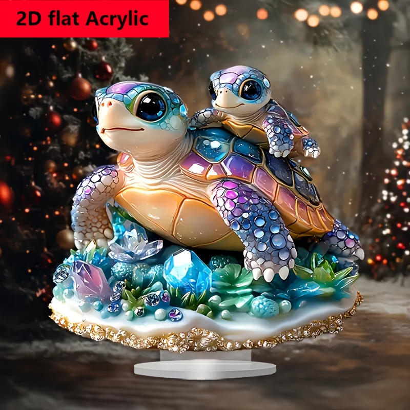 

An Elegant Acrylic Turtle Display Card-universal Home And Office Decorations, Ideal Christmas Gift, Multi- Theme.