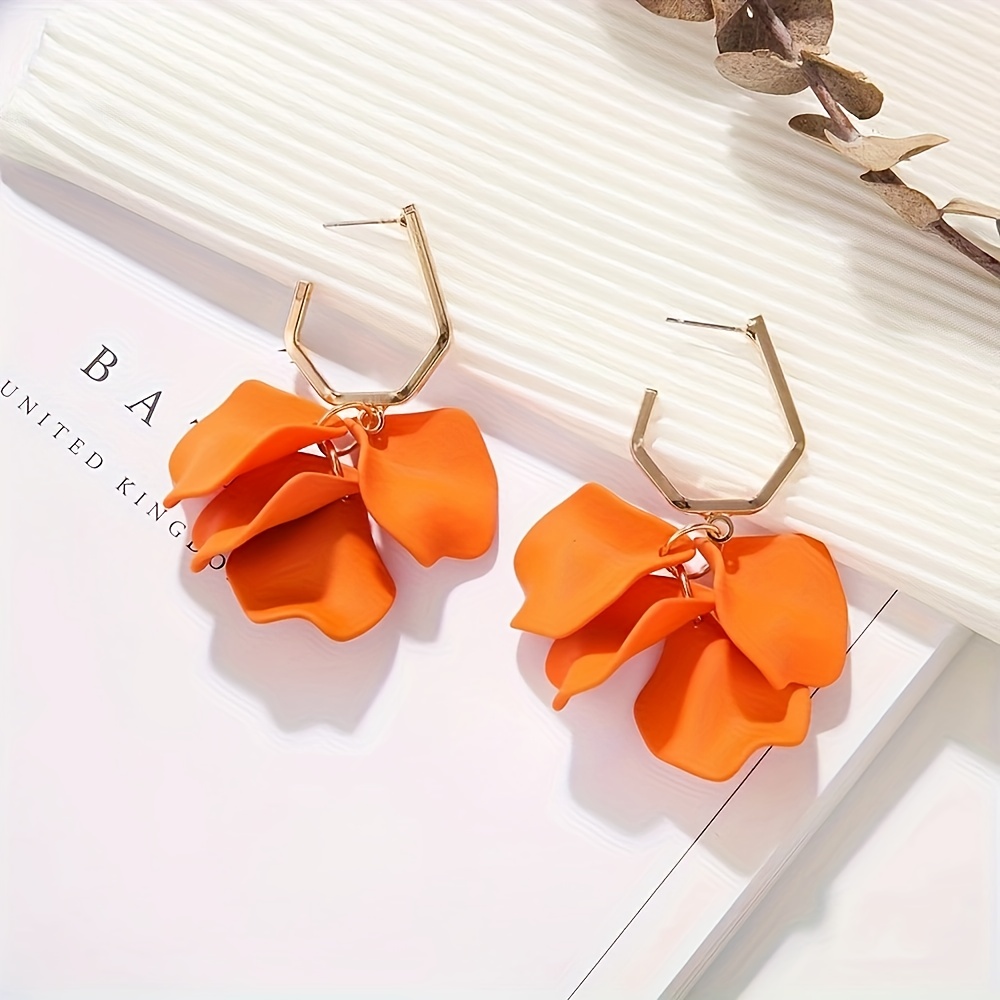 Classic Colorful Rose Petal Earrings - Party Accessory & Gift Idea