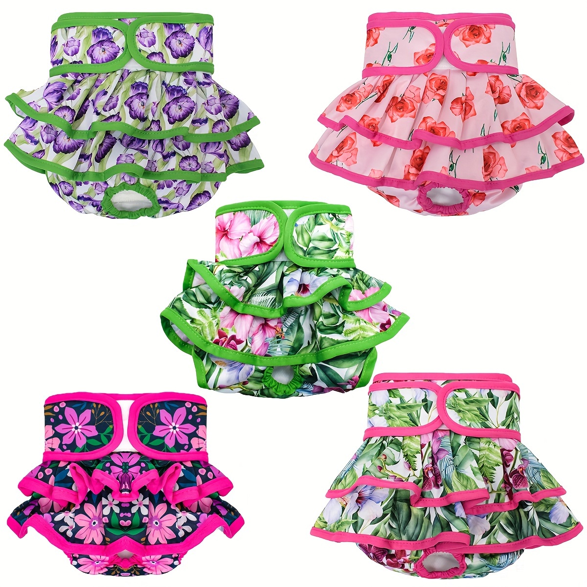 

5pcs Female Dog Diapers - Fit, Absorbency For & Excitable Urination, Reusable In Small To