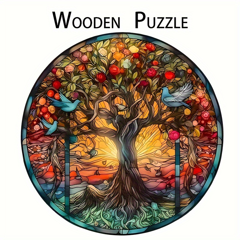Wooden Jigsaw Puzzles, Unique Shape Wood Puzzle, Best Gift for Adults and  Kids, Fun Challenging Family Game Play Collection (L-15.4 * 15.4in-300pcs
