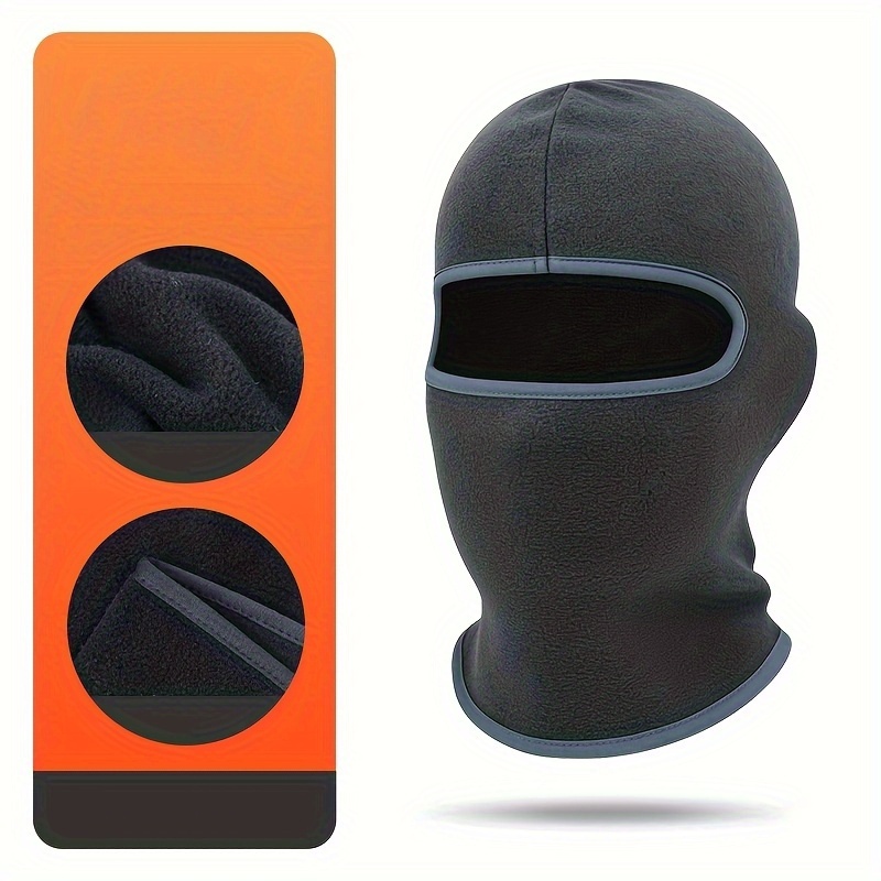 Image of 1pc Autumn And Winter Warm Fleece Thick Balaclava Hat, Ski Pull-on Hat, Windproof Face Mask, Perfect For Outdoor Skiing And Cycling In Autumn And Winter, Hat, Suitable For Boys And Girls