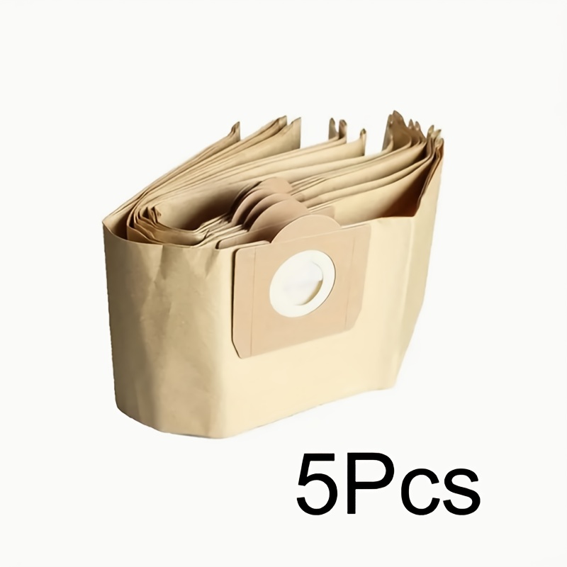 Image of 5pcs Replacement Dust Bag - Compatible For Wd3/a2204/wd3300/ Mv3/vacuum Cleaner Additions, Filter Paper Bags, Dust Bags, Trash Bags, Brown Paper Vacuum Cleaner Additions